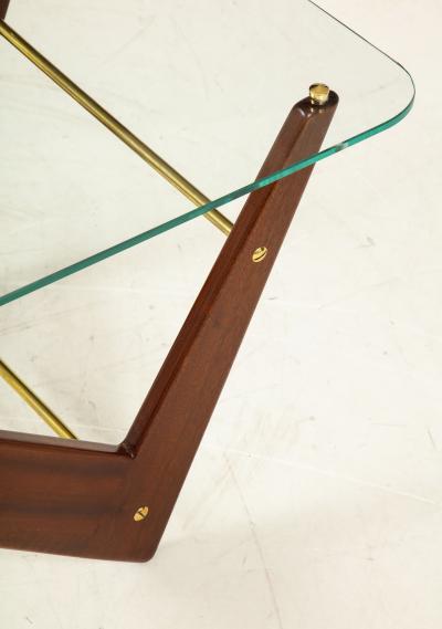 Ico Luisa Parisi Italian Mahogany and Glass Coffee Table Attributed to Ico Luisa Parisi