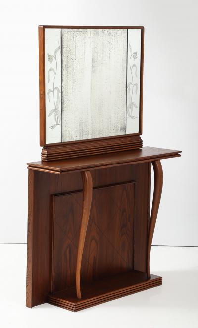 Ico Parisi 1940s Art Deco Style Italian Hallway Console And Mirror Ico Parisi Style