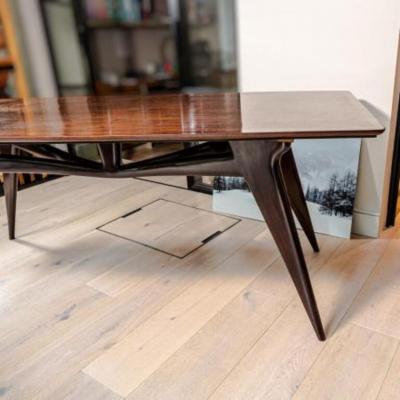 Ico Parisi 1950 ITALIAN DINING TABLE DARK POLISHED WOOD BY ICO PARISI