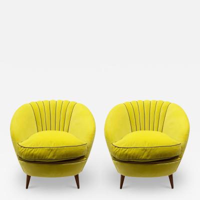 Ico Parisi 1950S ITALIAN TUB CHAIRS IN THE STYLE OF ICO PARISI 33 W X 37 D X 30 5 H