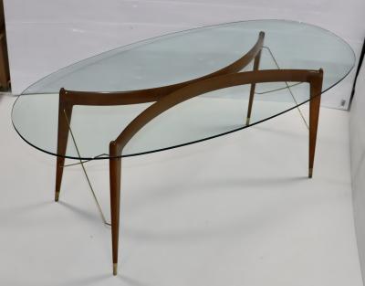 Ico Parisi 1950s Ico Parisi Attributed Sculptural Cherry wood And Brass Dining Table
