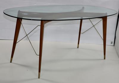 Ico Parisi 1950s Ico Parisi Attributed Sculptural Cherry wood And Brass Dining Table