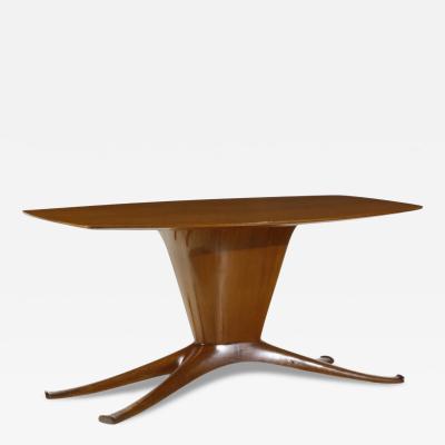 Ico Parisi 1950s Ico Parisi sapele mahogany table conical cherry base
