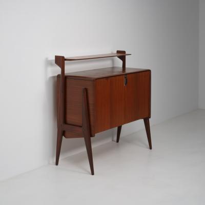 Ico Parisi 1950s Italian Sideboard in Exotic Wood with Oak Interior and Brass Detail