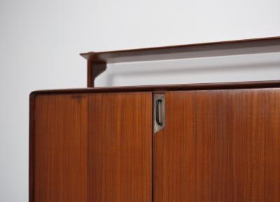 Ico Parisi 1950s Italian Sideboard in Exotic Wood with Oak Interior and Brass Detail