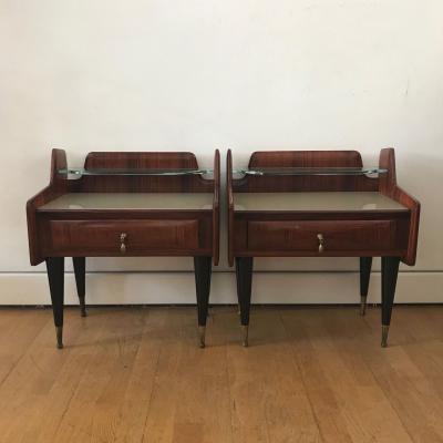 Ico Parisi 1950s Pair of Italian Bedside Tables