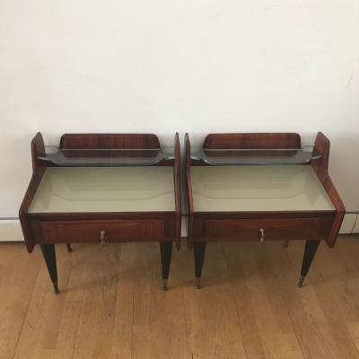 Ico Parisi 1950s Pair of Italian Bedside Tables