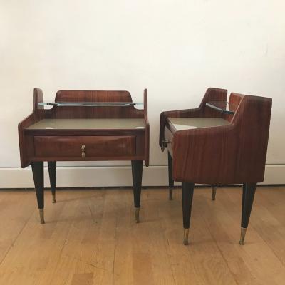 Ico Parisi 1950s Pair of Italian Bedside Tables