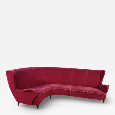 Ico Parisi Curved Sofa attributed to Ico Parisi Italy 1950s