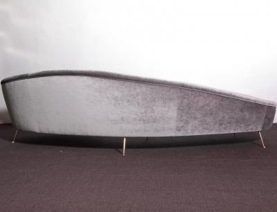 Ico Parisi Huge Italian Velvet Sofa in the Manner of Ico Parisi