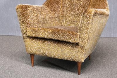 Ico Parisi Ico Parisi Attributed Armchair in Bronze Patterned Velvet Italy 1950s