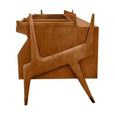 Ico Parisi Ico Parisi Attributed Sculptural Desk With Glass Top 1950s