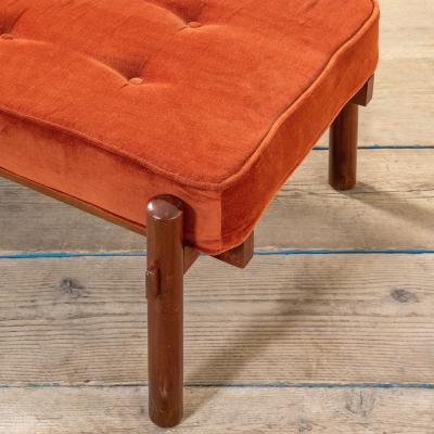 Ico Parisi Ico Parisi Bench with wooden structure and fabric seating red 60s