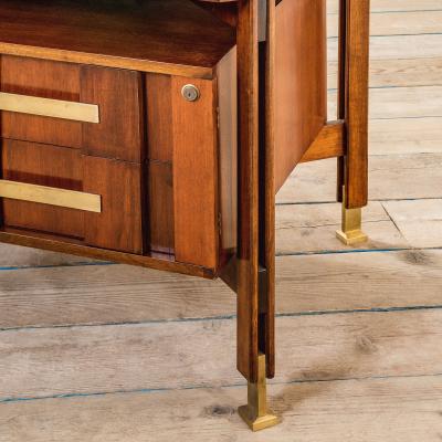 Ico Parisi Ico Parisi Big Desk in Wood with White Cloth covered Top 60s