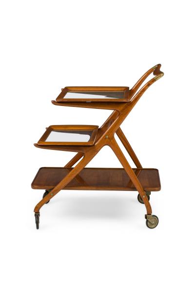 Ico Parisi Ico Parisi Italian Mid Century 3 Tier Rolling Bar Cart