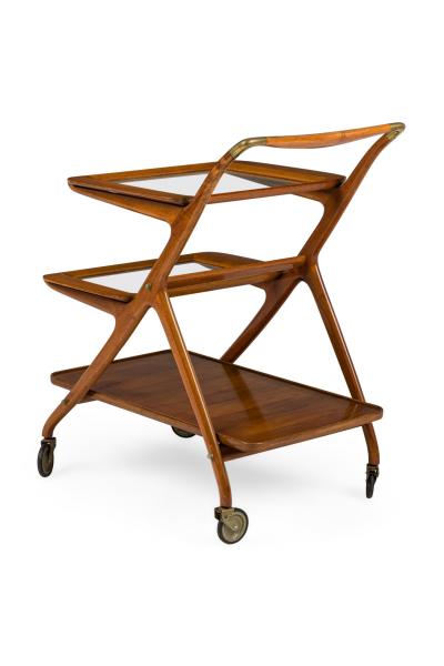Ico Parisi Ico Parisi Italian Mid Century 3 Tier Rolling Bar Cart