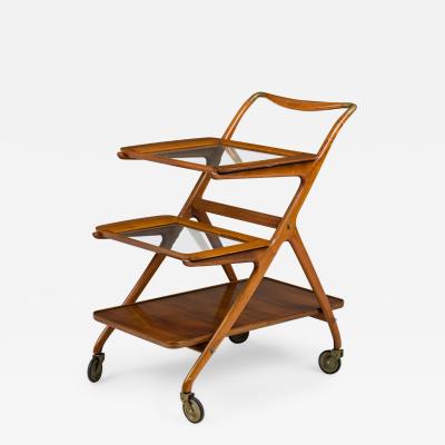 Ico Parisi Ico Parisi Italian Mid Century 3 Tier Rolling Bar Cart