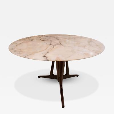 Ico Parisi Ico Parisi Round Table in Marble and Ebonized Wood