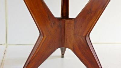 Ico Parisi Ico Parisi Round Walnut Dining Table Three Feet 1950