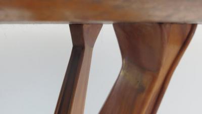 Ico Parisi Ico Parisi Round Walnut Dining Table Three Feet 1950