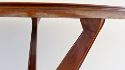 Ico Parisi Ico Parisi Round Walnut Dining Table Three Feet 1950
