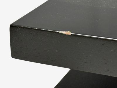 Ico Parisi Ico Parisi Style Ebonized Wood Brass Sculptural Side Tables Europe 1950s