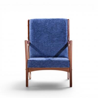 Ico Parisi Ico Parisi Style Mid Century Italian Sculpted Mahogany Lounge Chairs Pair