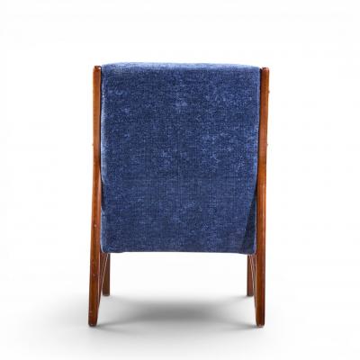 Ico Parisi Ico Parisi Style Mid Century Italian Sculpted Mahogany Lounge Chairs Pair