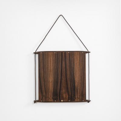 Ico Parisi Ico Parisi Wall Mirror for MIM in Wood and Leather Ribbon of 50s