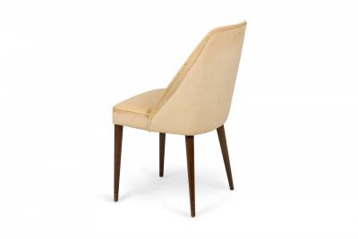 Ico Parisi Ico Parisi for Singer and Sons Mid Century Beige Leather Side Game Chairs