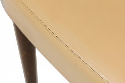 Ico Parisi Ico Parisi for Singer and Sons Mid Century Beige Leather Side Game Chairs