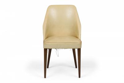Ico Parisi Ico Parisi for Singer and Sons Mid Century Beige Leather Side Game Chairs