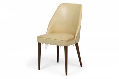Ico Parisi Ico Parisi for Singer and Sons Mid Century Beige Leather Side Game Chairs