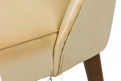 Ico Parisi Ico Parisi for Singer and Sons Mid Century Beige Leather Side Game Chairs