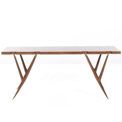 Ico Parisi Ico Parisi for Singer and Sons Mid Century Walnut and Brass Console Table