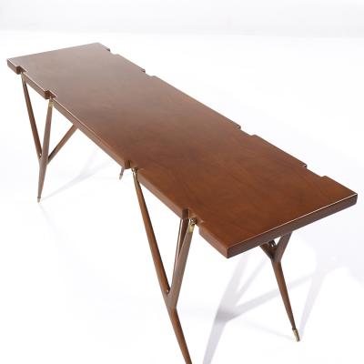 Ico Parisi Ico Parisi for Singer and Sons Mid Century Walnut and Brass Console Table
