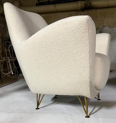 Ico Parisi Ico Parisi pair of comfy lounge chair newly reupsholstered pair of chair