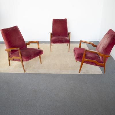 Ico Parisi Ico Parisi set of three armchairs 1950s