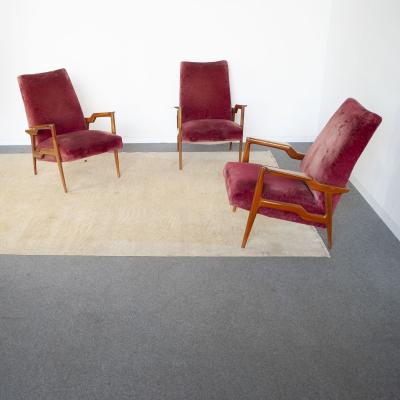 Ico Parisi Ico Parisi set of three armchairs 1950s