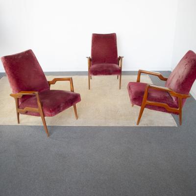 Ico Parisi Ico Parisi set of three armchairs 1950s