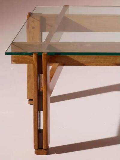 Ico Parisi Ico Parisi wood and glass coffee table model 751 by Cassina Italy 1960s