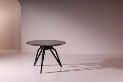 Ico Parisi Italian 1950s Round Dining Table with Sculptural Ebonised Star Base