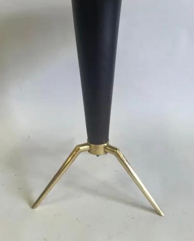 Ico Parisi Italian Mid Century Round Coffee Side Table in Brass Marble Attr Ico Parisi