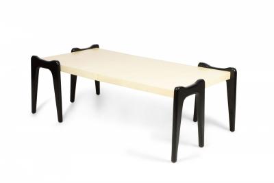 Ico Parisi Italian Mid Century Style Parchment Veneer Coffee Table manner of Ico Parisi 
