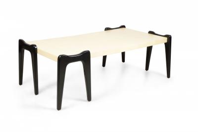 Ico Parisi Italian Mid Century Style Parchment Veneer Coffee Table manner of Ico Parisi 