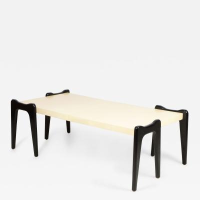 Ico Parisi Italian Mid Century Style Parchment Veneer Coffee Table manner of Ico Parisi 