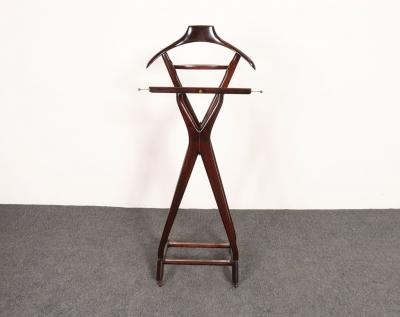 Ico Parisi Italian Modern Fratelli Reguitti Sculptural Stained Mahogany X Form Valet