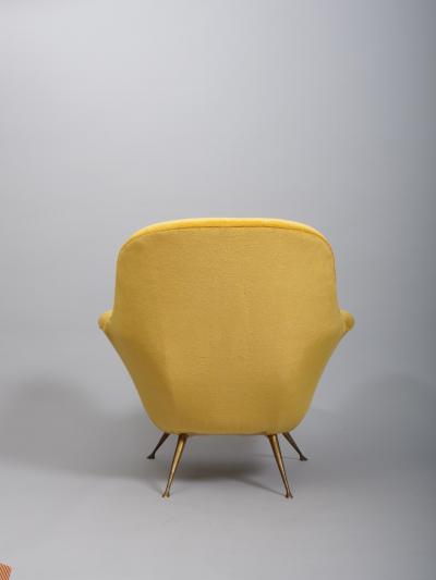 Ico Parisi Italian mid century armchairs upholstered in a silk mohair velvet