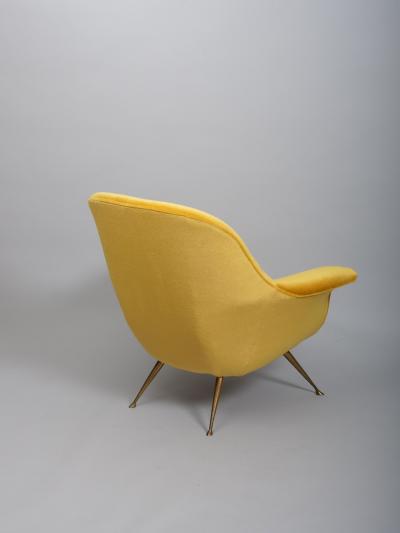 Ico Parisi Italian mid century armchairs upholstered in a silk mohair velvet