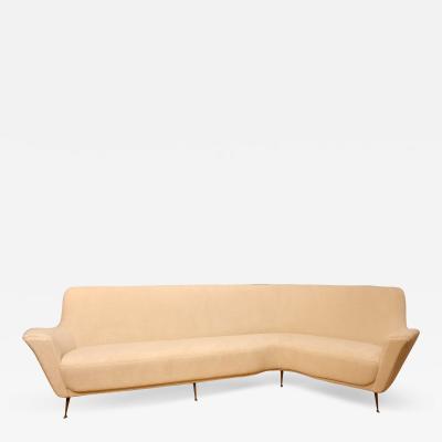 Ico Parisi Large Curved L Shape Ico Parisi Style Sofa Italy circa 1950